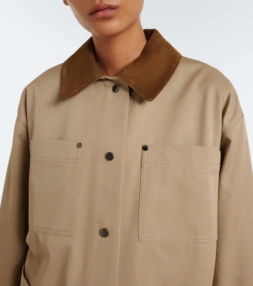 Joseph Athos suede-trimmed cotton jacket | Thumbnail 4 Joseph Athos suede-trimmed cotton jacket | Thumbnail 4