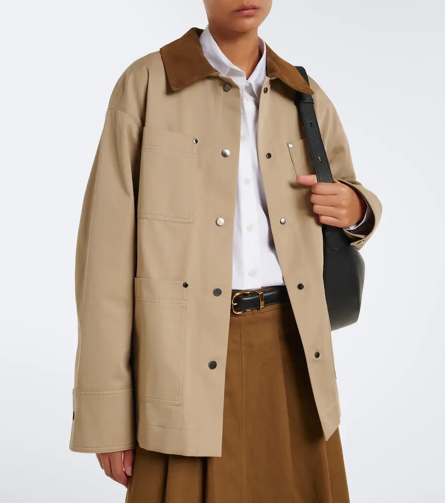 Joseph Athos suede-trimmed cotton jacket | Thumbnail 5 Joseph Athos suede-trimmed cotton jacket | Thumbnail 5