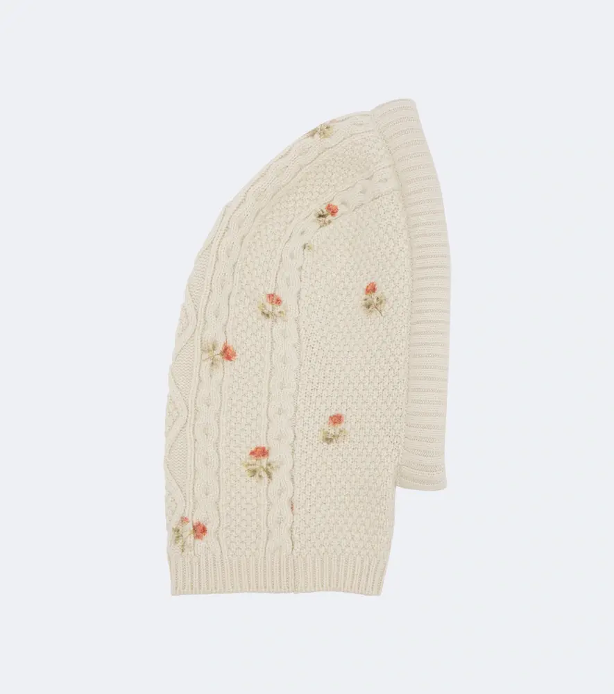 Magda Butrym Floral wool and cashmere balaclava | Thumbnail 2