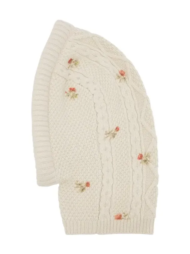 Floral wool and cashmere balaclava Floral wool and cashmere balaclava