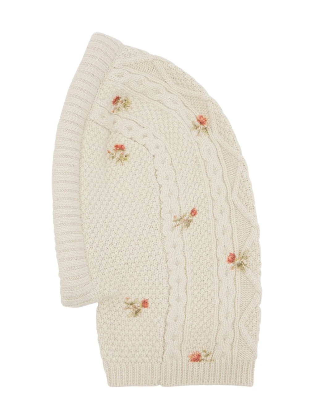 Floral wool and cashmere balaclava Floral wool and cashmere balaclava