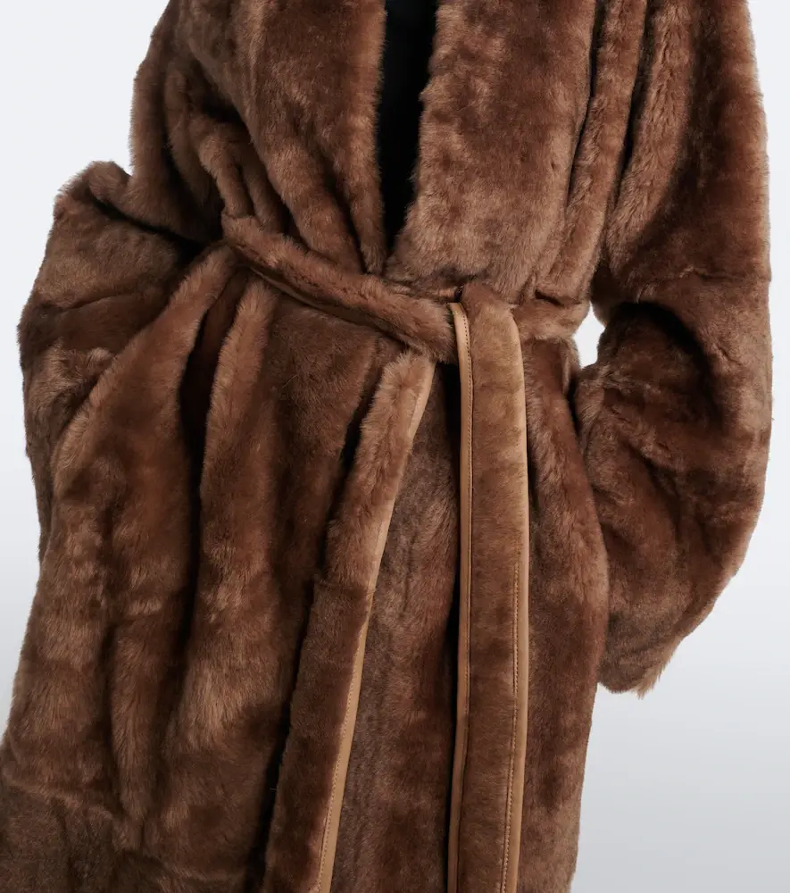 Nour Hammour Davos shearling wrap coat | Thumbnail 2