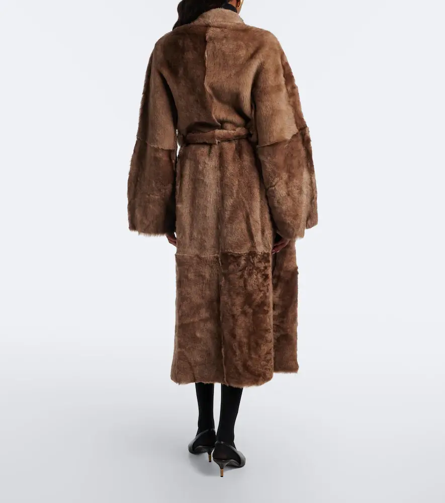 Nour Hammour Davos shearling wrap coat | Thumbnail 3