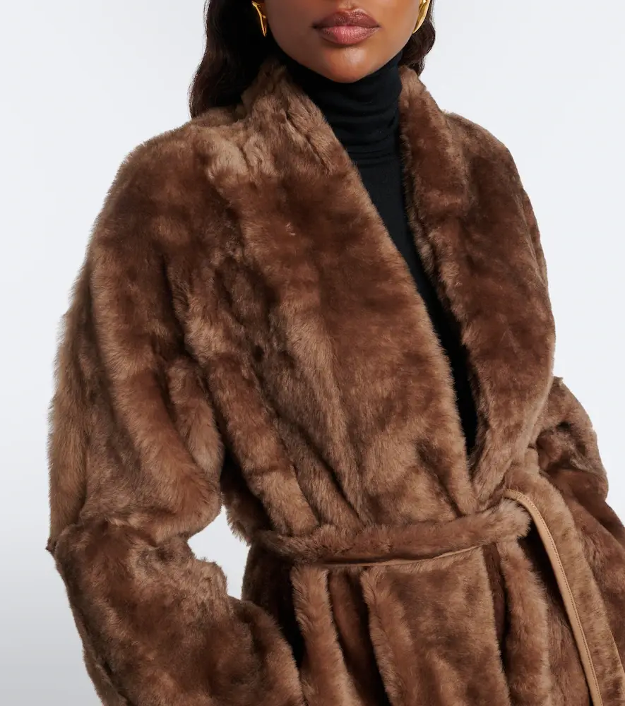 Nour Hammour Davos shearling wrap coat | Thumbnail 4