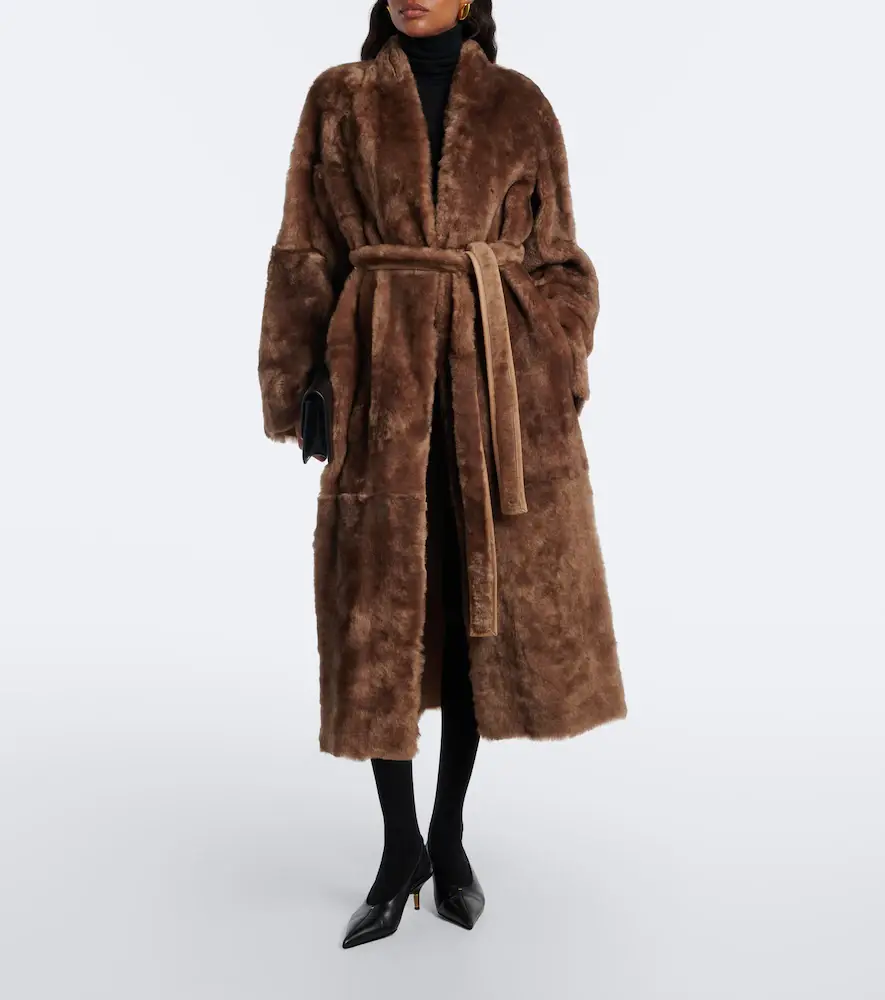 Nour Hammour Davos shearling wrap coat | Thumbnail 5