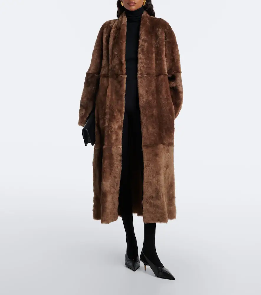 Nour Hammour Davos shearling wrap coat | Thumbnail 6