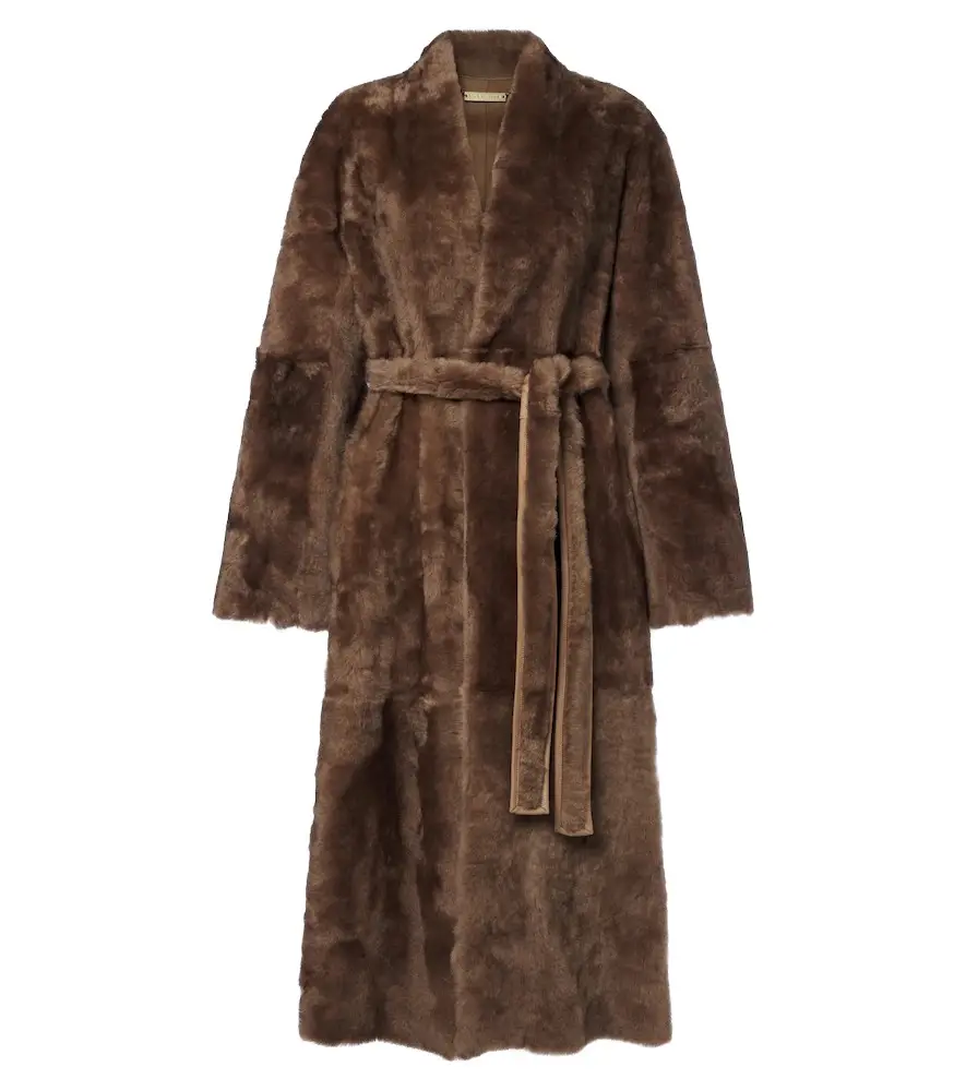 Davos shearling wrap coat Davos shearling wrap coat