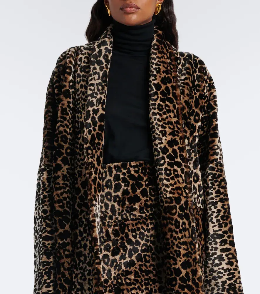 Nour Hammour Raquel leopard-print shearling wrap coat | Thumbnail 5 Nour Hammour Raquel leopard-print shearling wrap coat | Thumbnail 5
