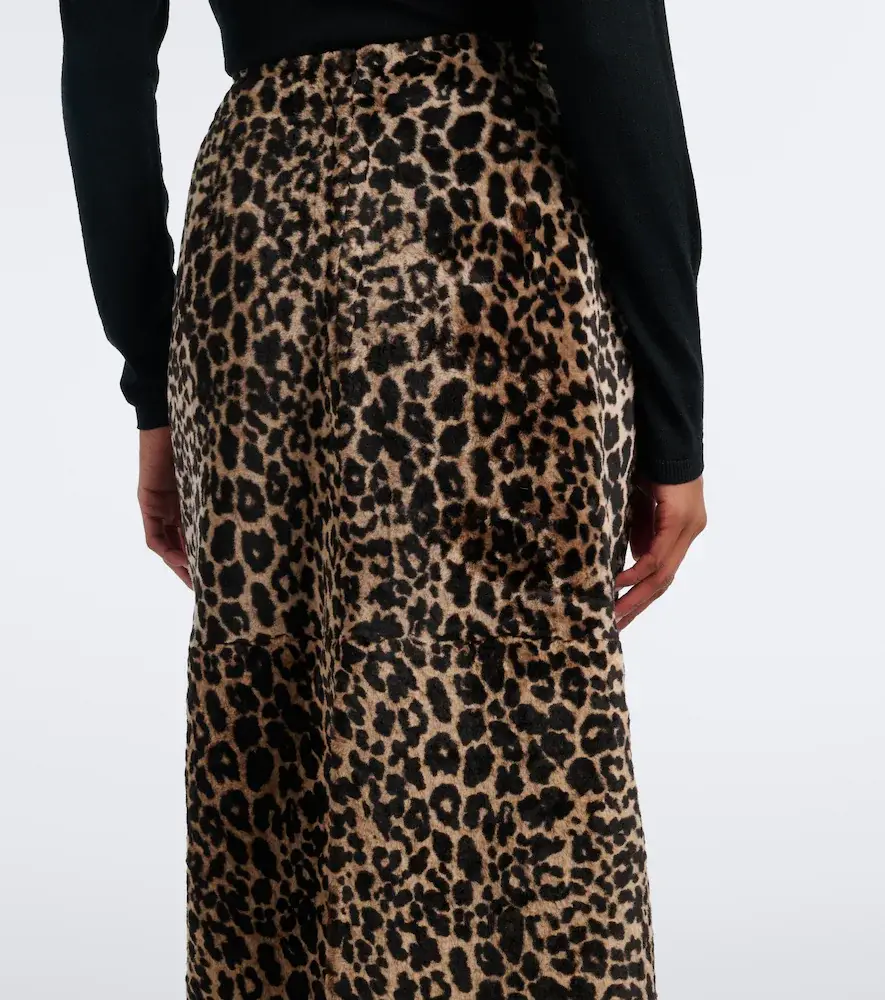 Nour Hammour Alana leopard-print shearling pencil skirt | Thumbnail 4 Nour Hammour Alana leopard-print shearling pencil skirt | Thumbnail 4