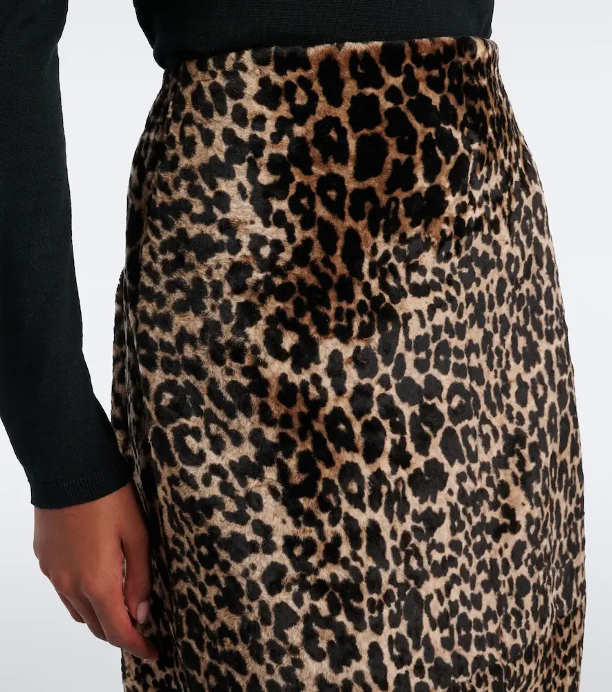 Nour Hammour Alana leopard-print shearling pencil skirt | Thumbnail 5 Nour Hammour Alana leopard-print shearling pencil skirt | Thumbnail 5