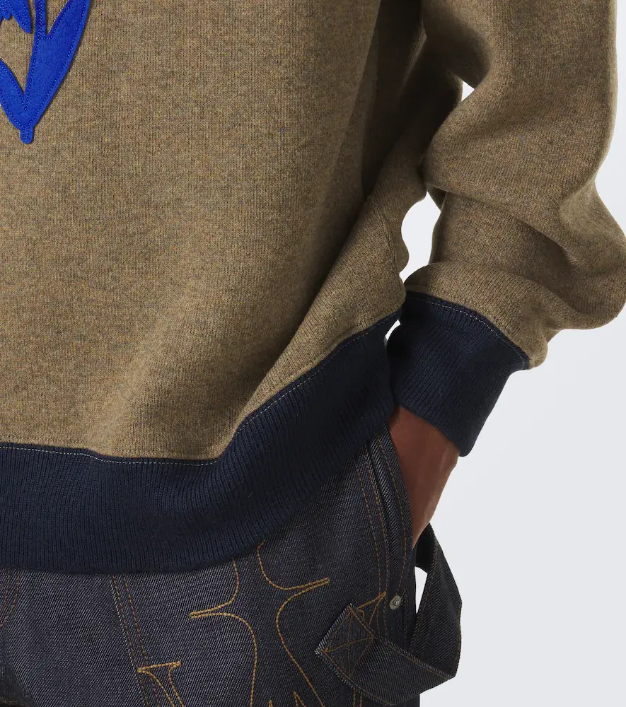 JW Anderson Embroidered wool-blend half-zip sweater | Thumbnail 3 JW Anderson Embroidered wool-blend half-zip sweater | Thumbnail 3