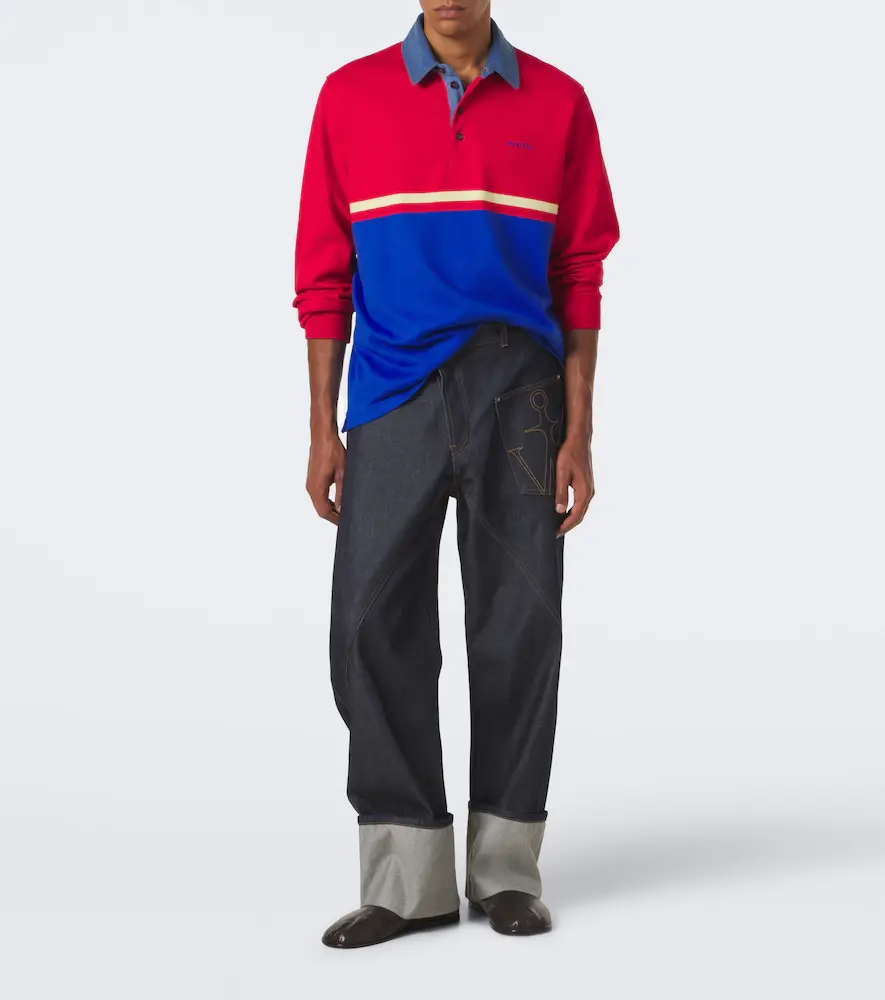 JW Anderson Paneled cotton jersey polo shirt | Thumbnail 3 JW Anderson Paneled cotton jersey polo shirt | Thumbnail 3
