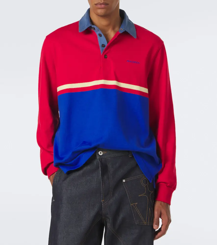 JW Anderson Paneled cotton jersey polo shirt | Thumbnail 4 JW Anderson Paneled cotton jersey polo shirt | Thumbnail 4