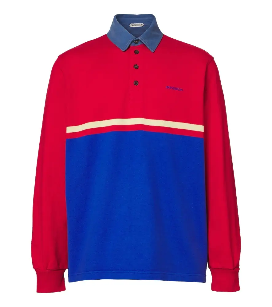 Paneled cotton jersey polo shirt Paneled cotton jersey polo shirt