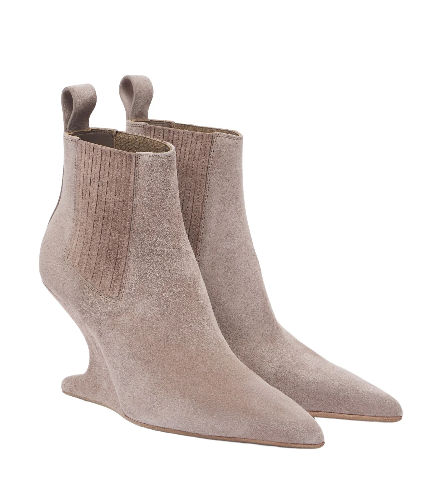Rick Owens Cantilever suede wedge boots