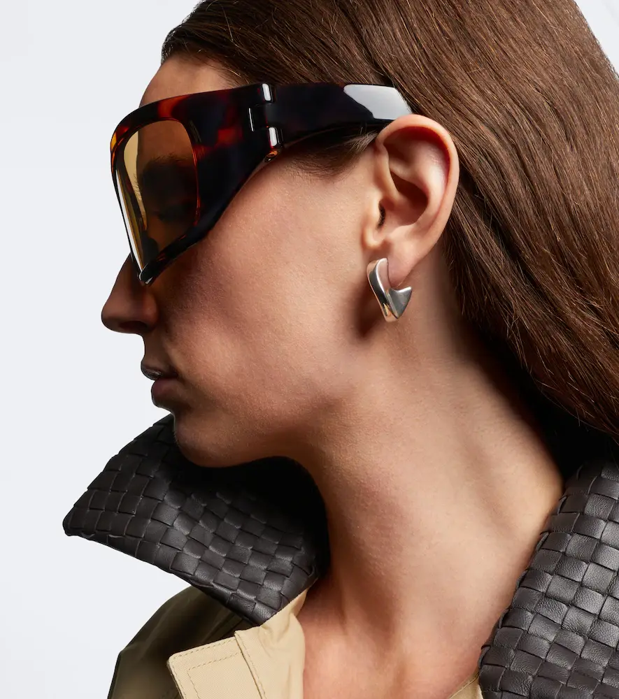 Bottega Veneta Intrecciato shield sunglasses | Thumbnail 4 Bottega Veneta Intrecciato shield sunglasses | Thumbnail 4