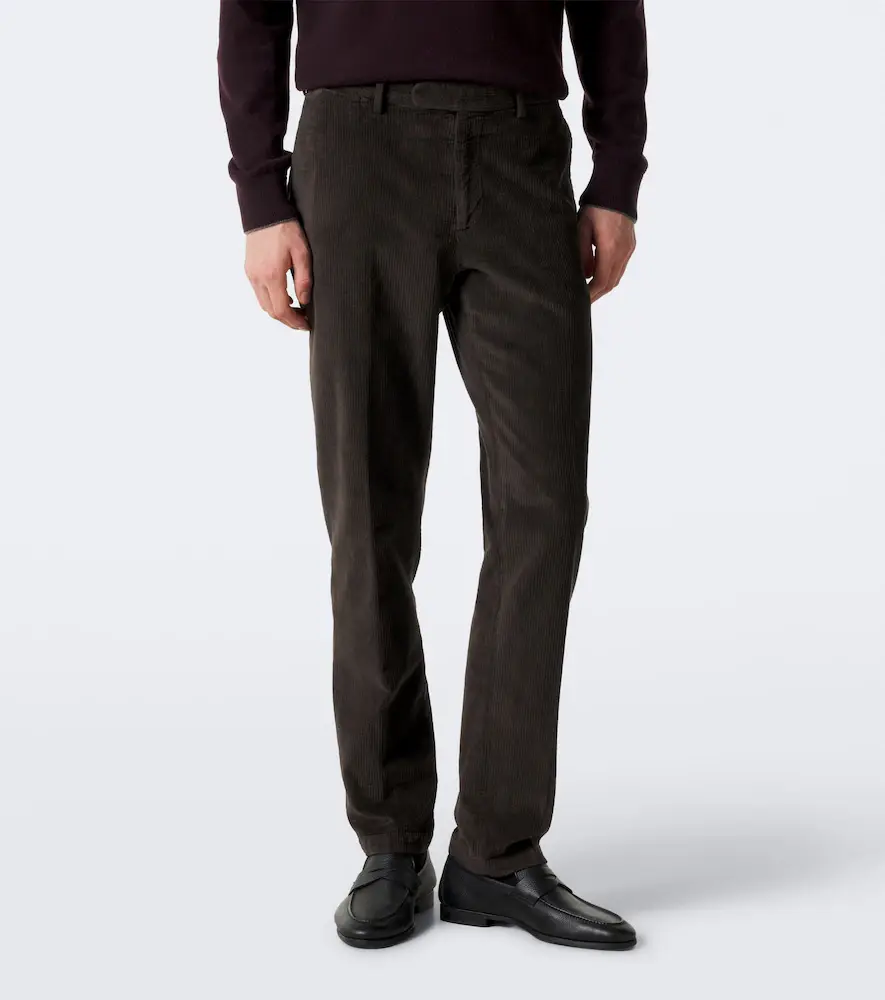 Thom Sweeney Cotton and silk-blend corduroy chinos | Thumbnail 3