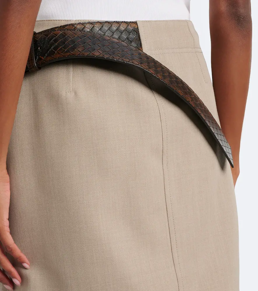 Bottega Veneta Intrecciato belted draped wool miniskirt | Thumbnail 4 Bottega Veneta Intrecciato belted draped wool miniskirt | Thumbnail 4
