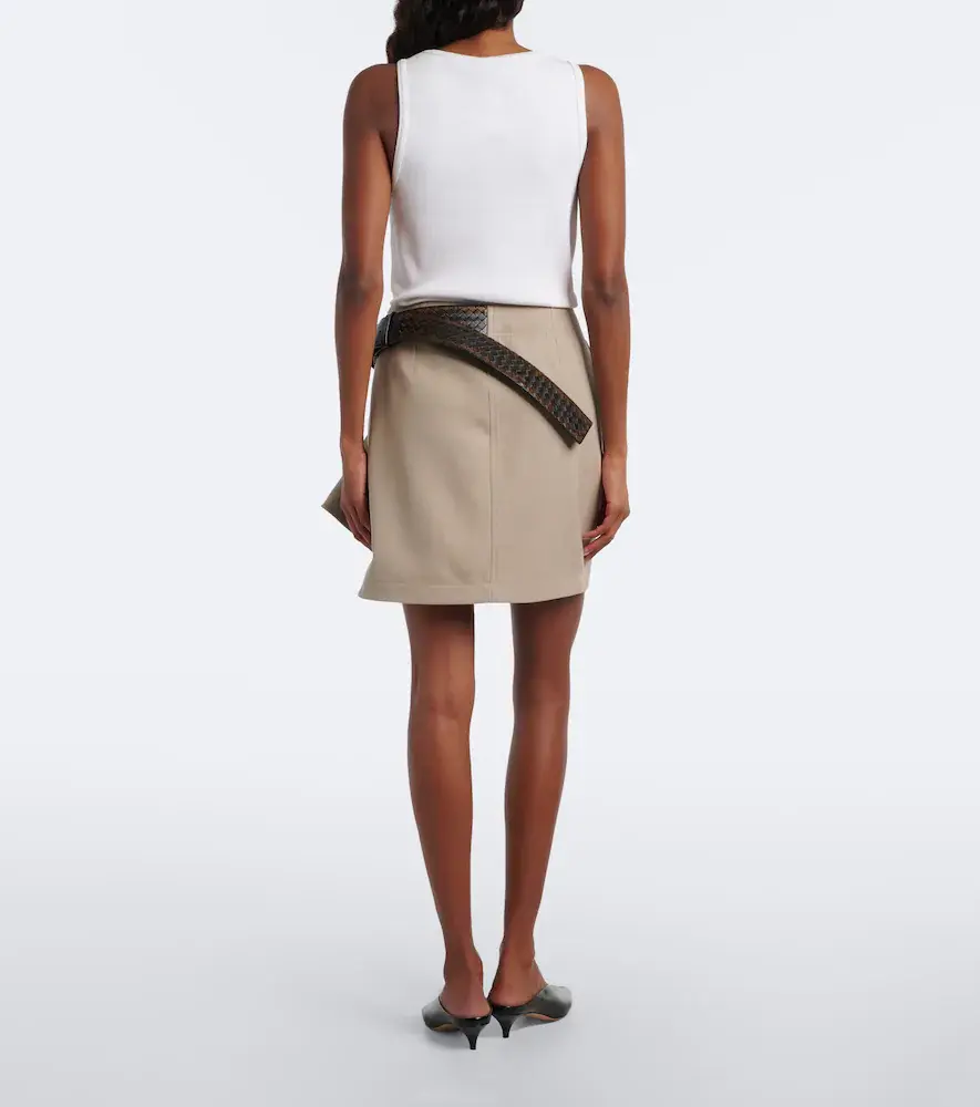 Bottega Veneta Intrecciato belted draped wool miniskirt | Thumbnail 5 Bottega Veneta Intrecciato belted draped wool miniskirt | Thumbnail 5