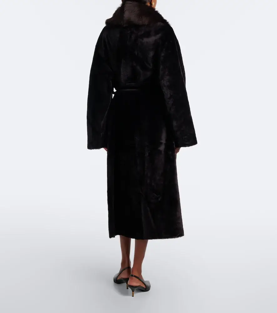 Nour Hammour Isadora shearling wrap coat | Thumbnail 3