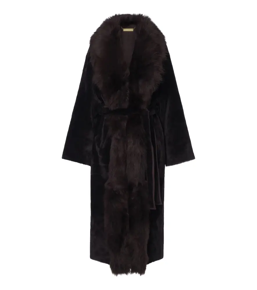 Isadora shearling wrap coat Isadora shearling wrap coat