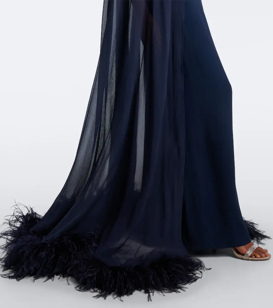 Taller Marmo Grace caped silk creponne gown | Thumbnail 3 Taller Marmo Grace caped silk creponne gown | Thumbnail 3