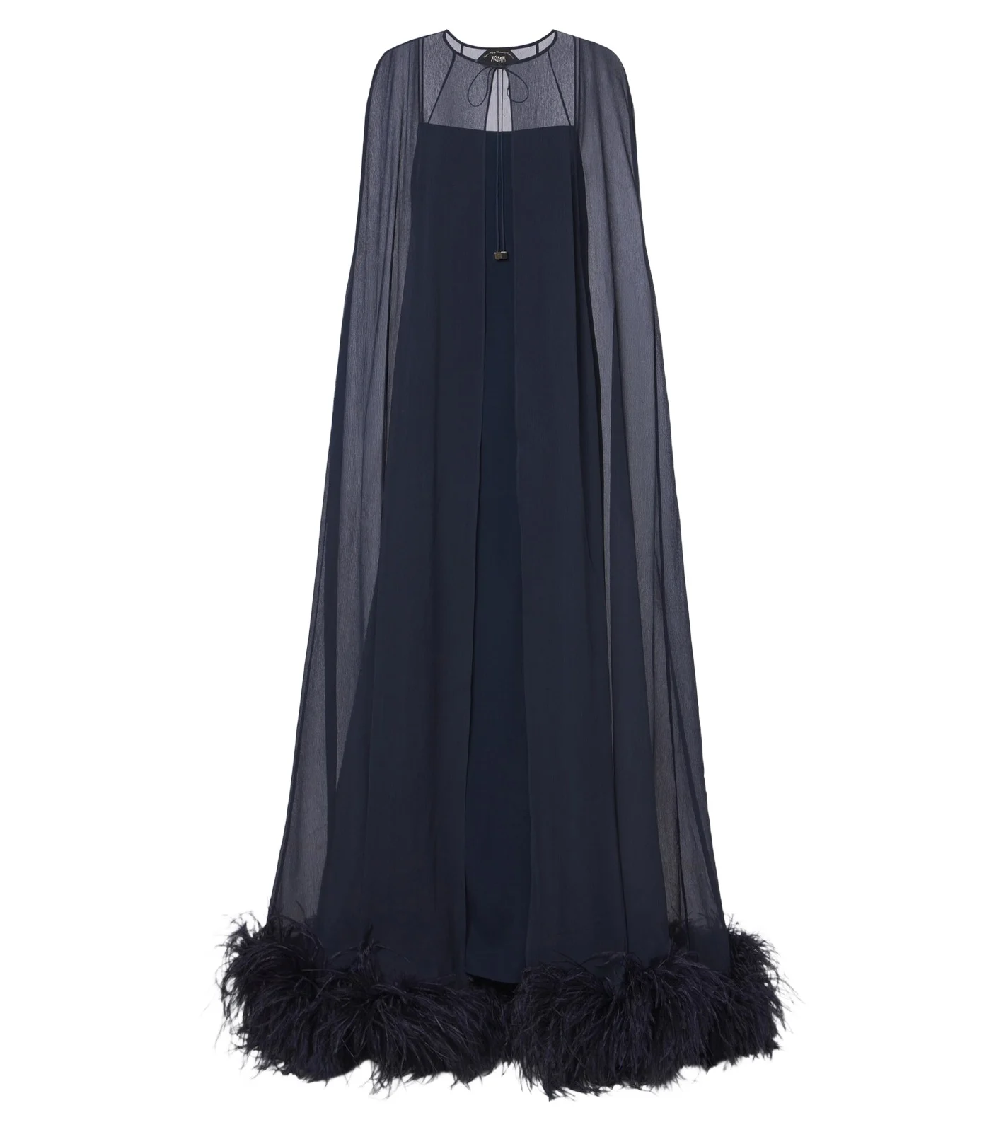 Taller Marmo Grace caped silk creponne gown