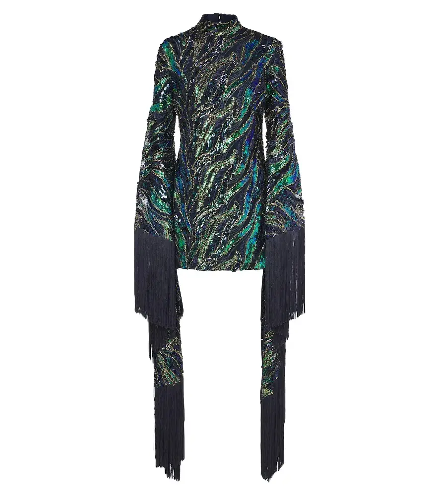 Taller Marmo Disco Dragon sequined tulle minidress