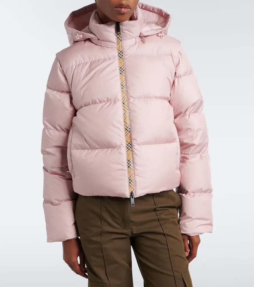 Burberry Check hooded down jacket | Thumbnail 5 Burberry Check hooded down jacket | Thumbnail 5