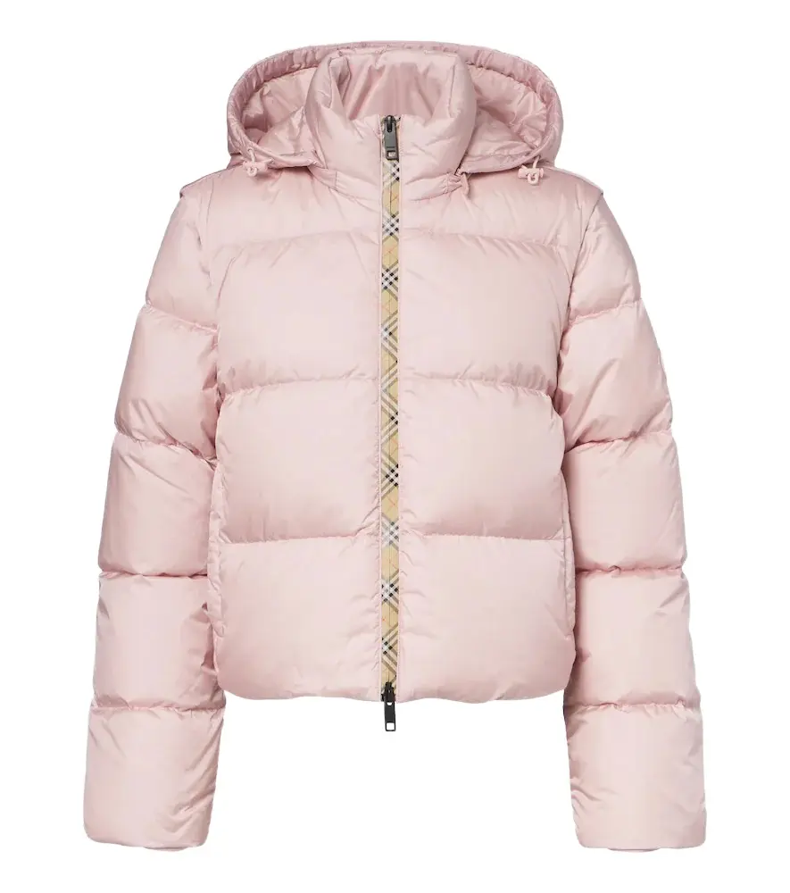 Burberry Check hooded down jacket