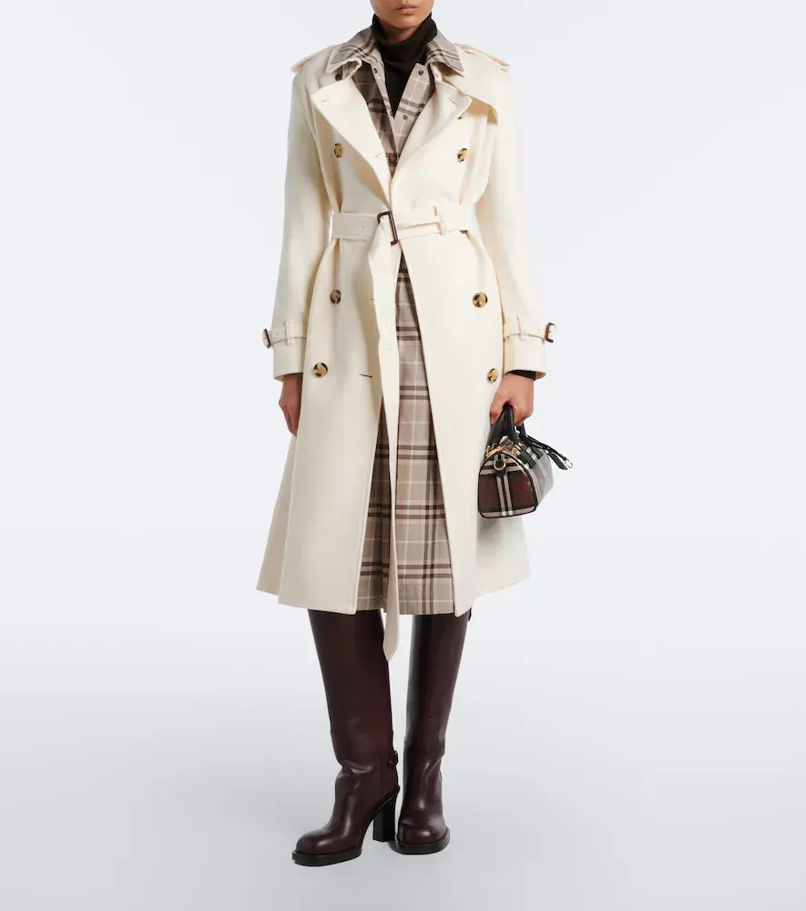 Burberry Double-breasted cashmere trench coat | Thumbnail 4