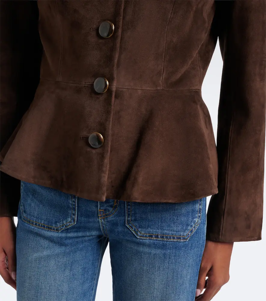 Veronica Beard Quinn peplum suede jacket | Thumbnail 2