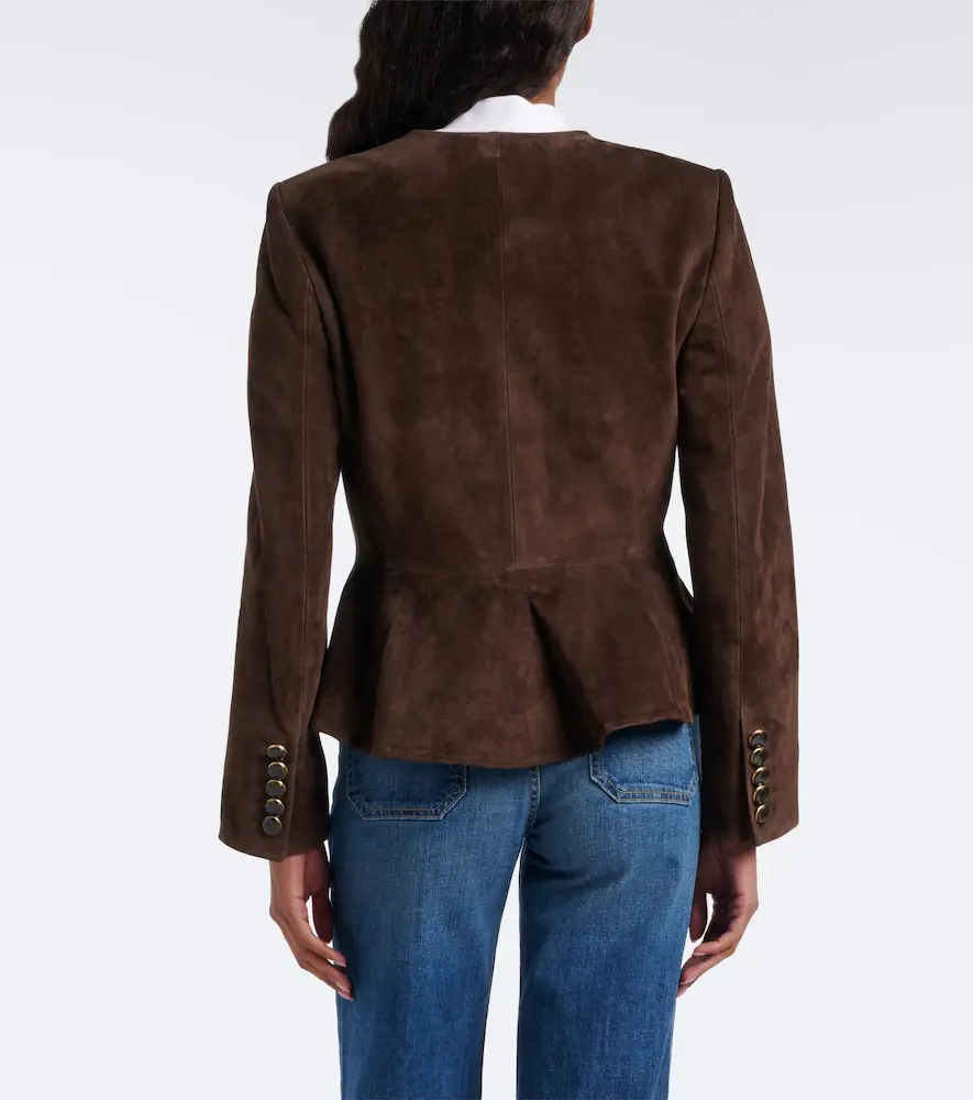 Veronica Beard Quinn peplum suede jacket | Thumbnail 3