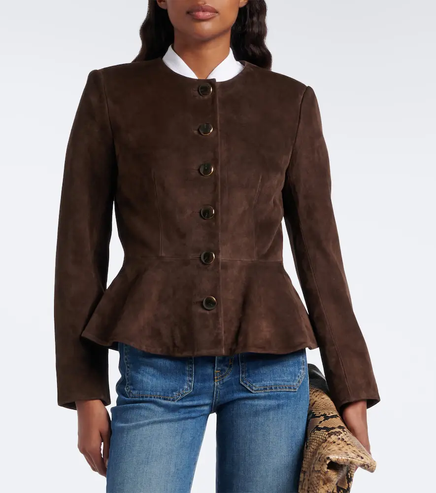 Veronica Beard Quinn peplum suede jacket | Thumbnail 5