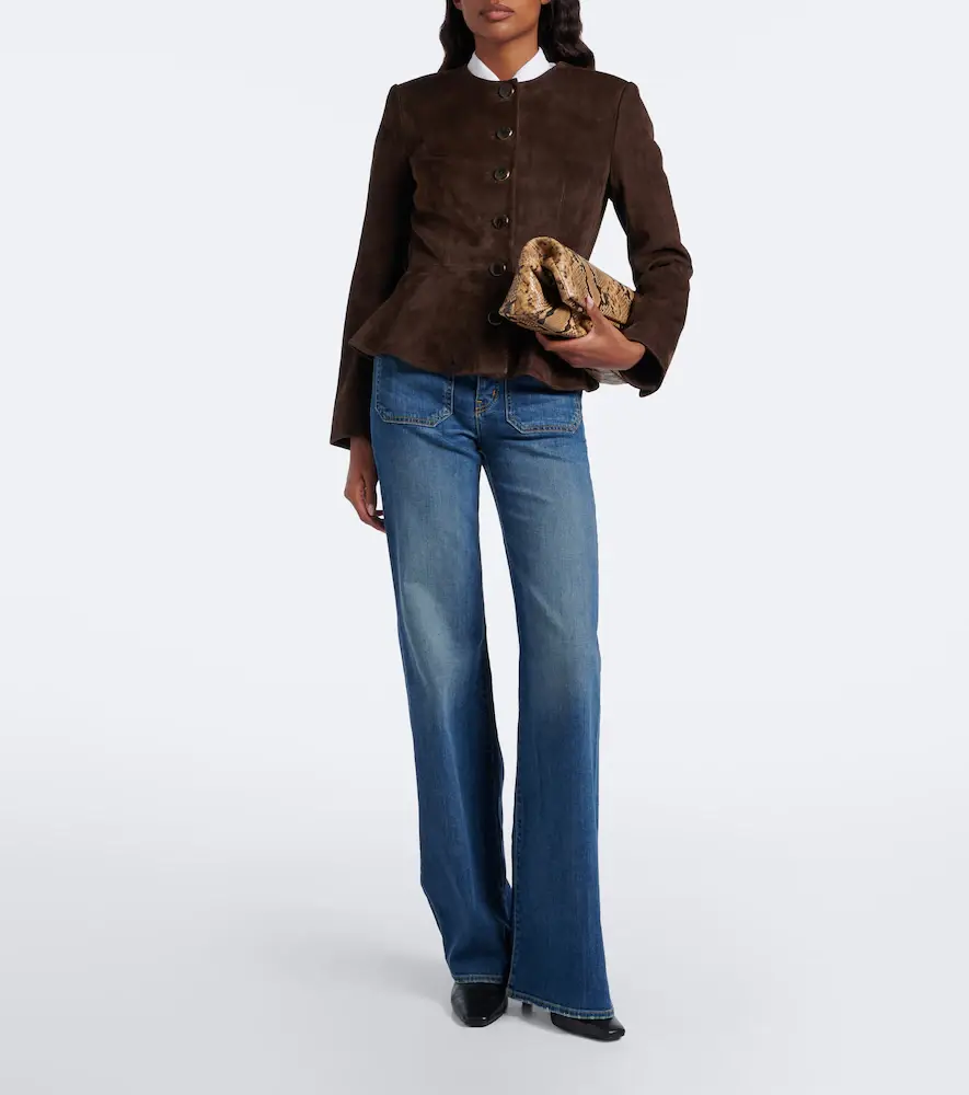 Veronica Beard Quinn peplum suede jacket | Thumbnail 6
