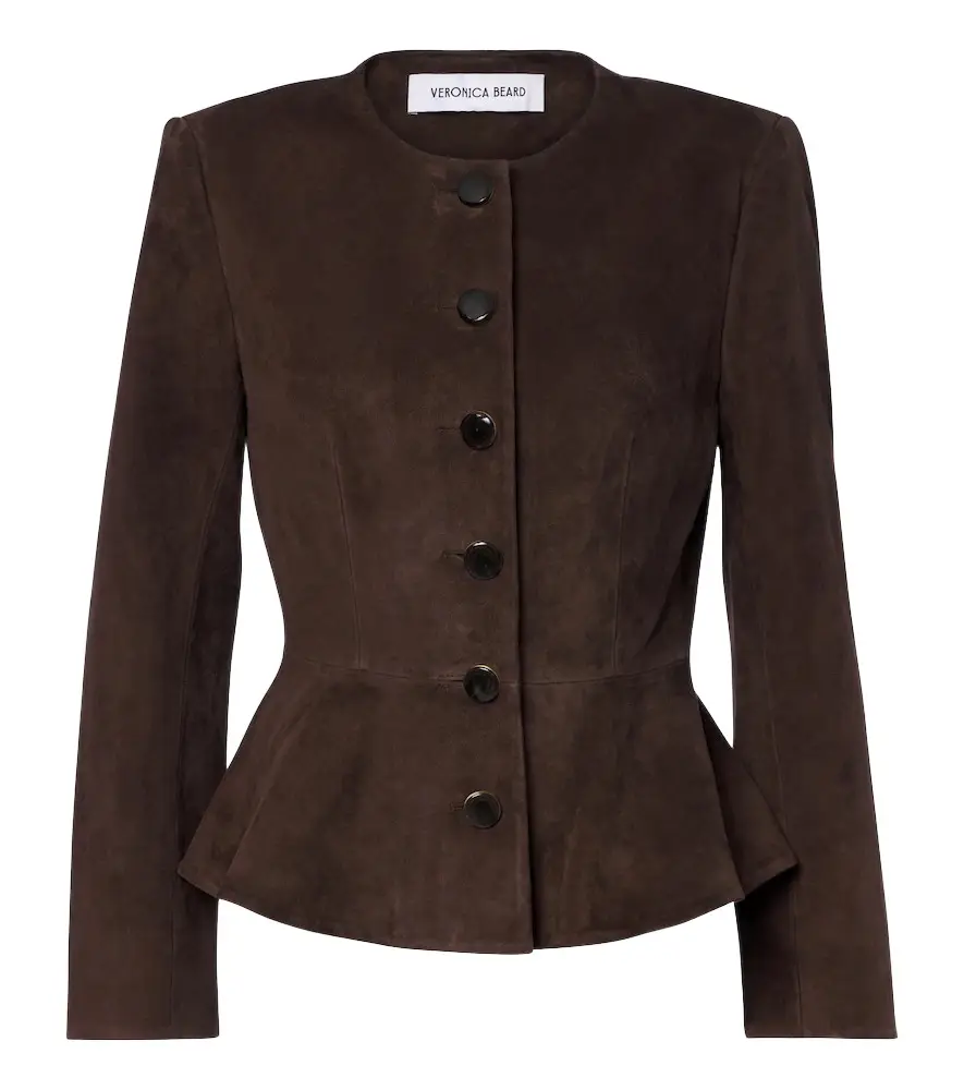 Veronica Beard Quinn peplum suede jacket