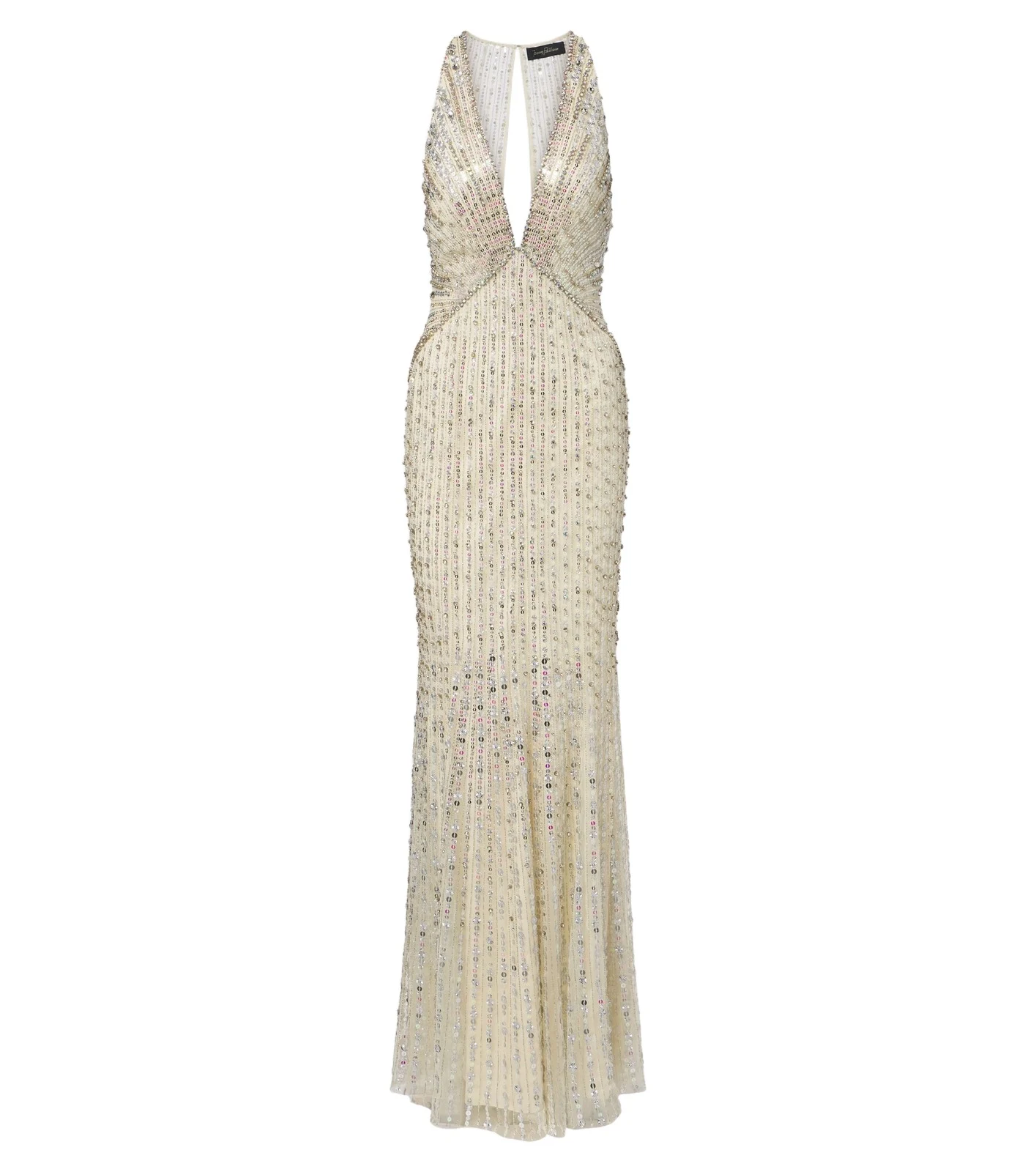 Atlas embellished gown