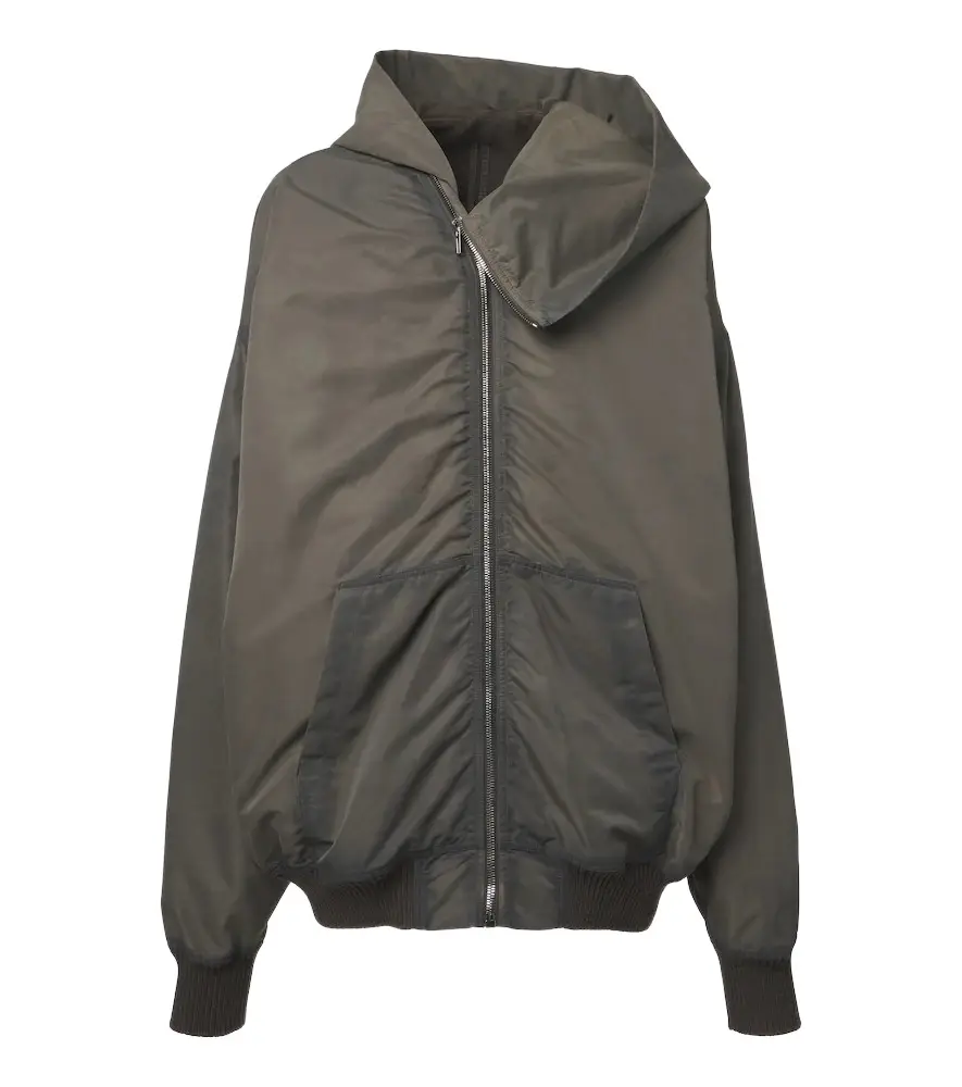 Rick Owens Mountain Hun satin hooded jacket