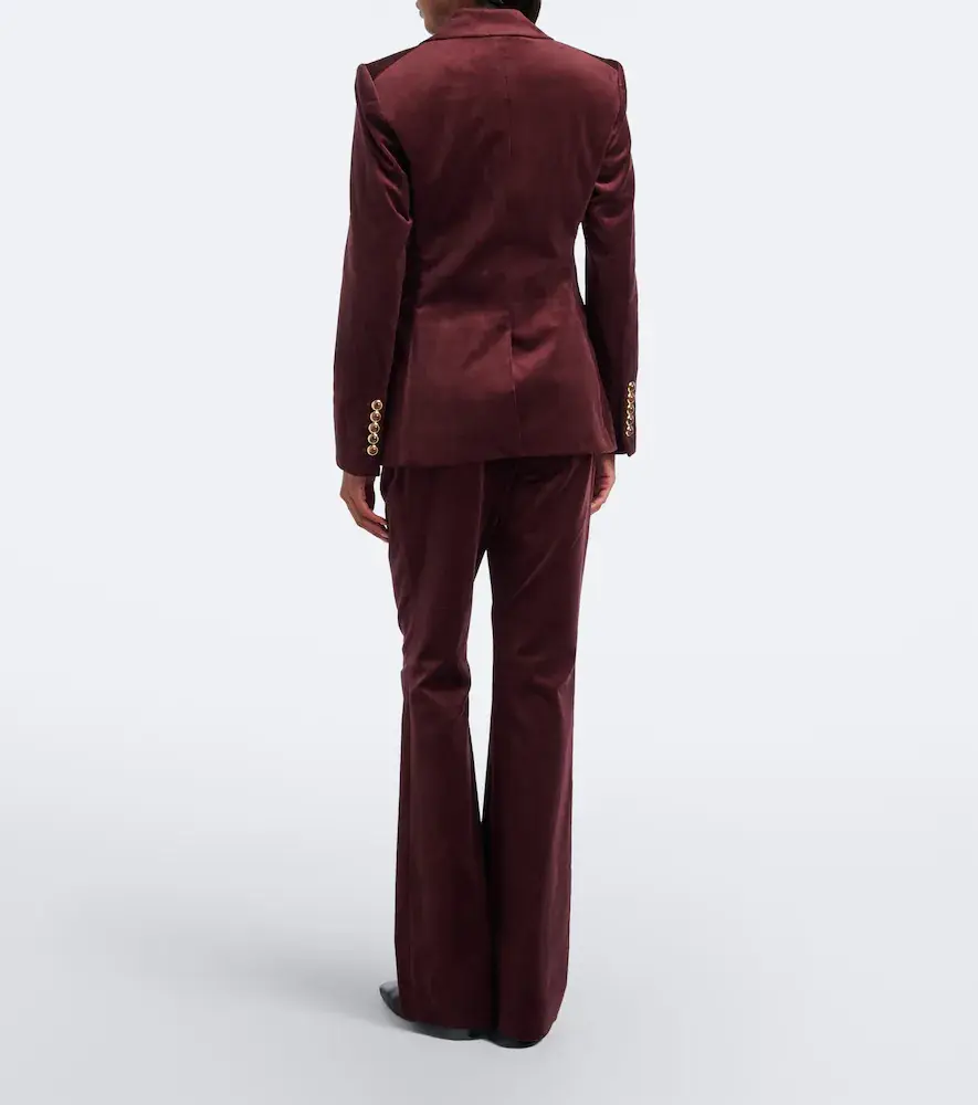 Veronica Beard Gracie cotton-blend velvet flared pants | Thumbnail 3