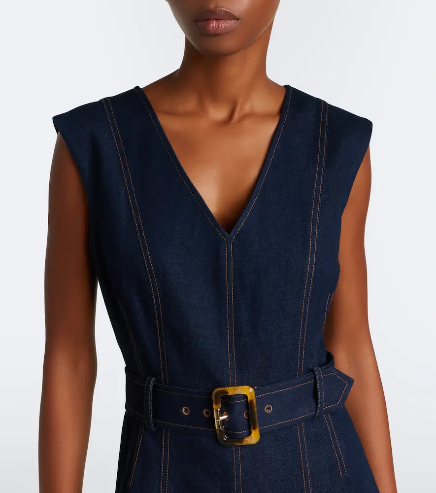 Veronica Beard Cosette belted denim midi dress | Thumbnail 2
