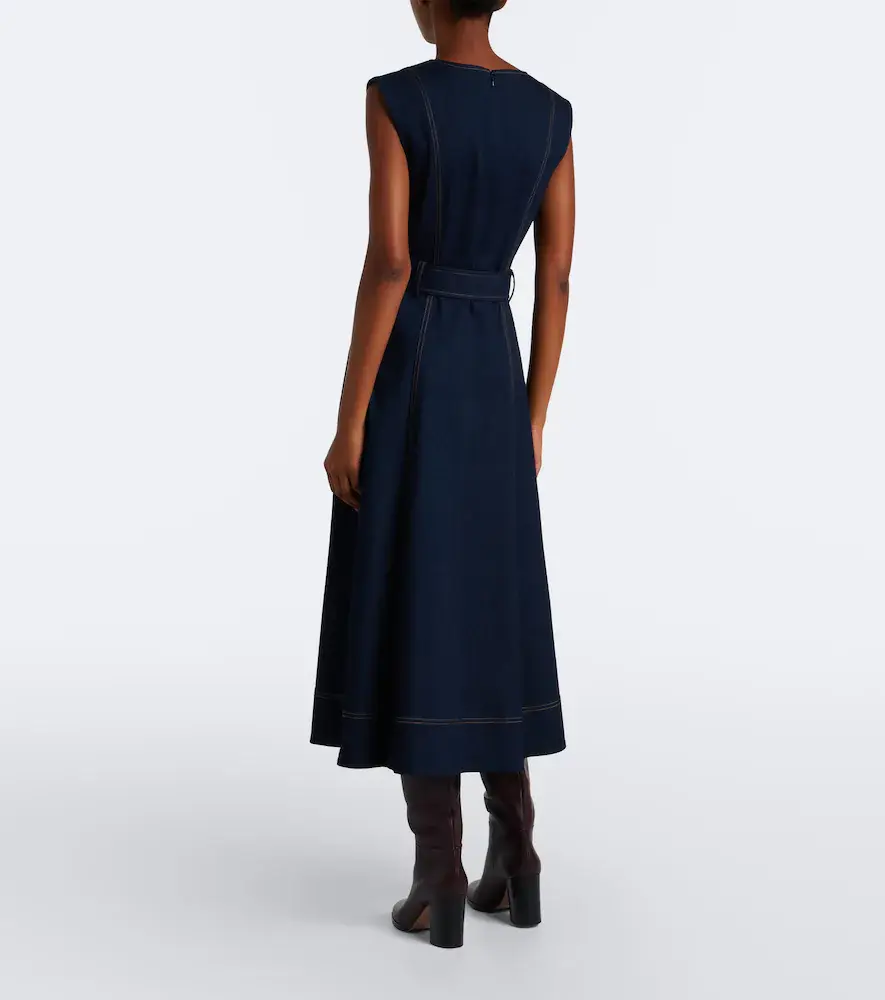 Veronica Beard Cosette belted denim midi dress | Thumbnail 3