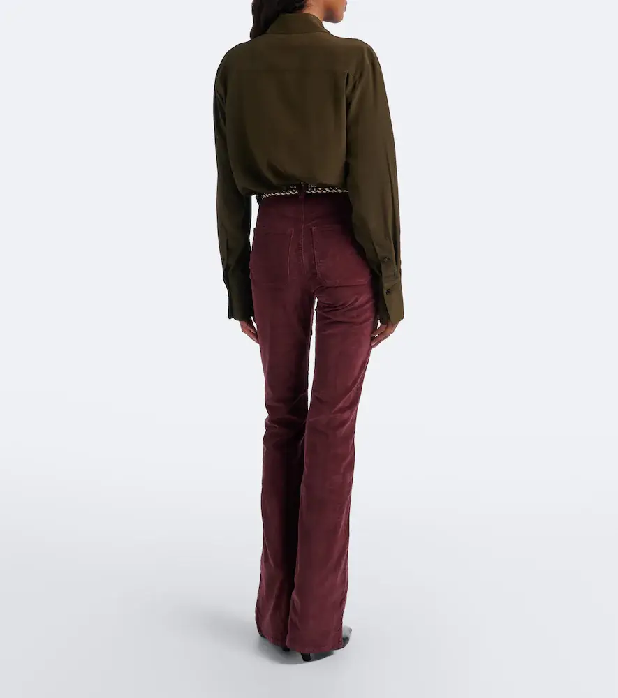 Veronica Beard Beverly cotton corduroy flared pants | Thumbnail 6