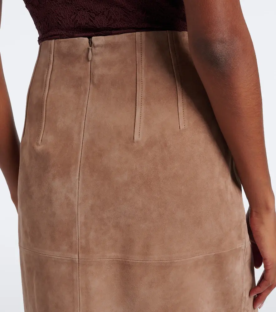 Veronica Beard Callisian suede midi skirt | Thumbnail 3