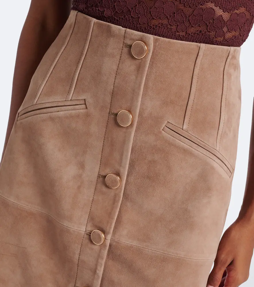 Veronica Beard Callisian suede midi skirt | Thumbnail 4