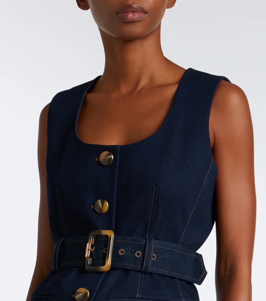 Veronica Beard Becker belted denim vest | Thumbnail 5 Veronica Beard Becker belted denim vest | Thumbnail 5