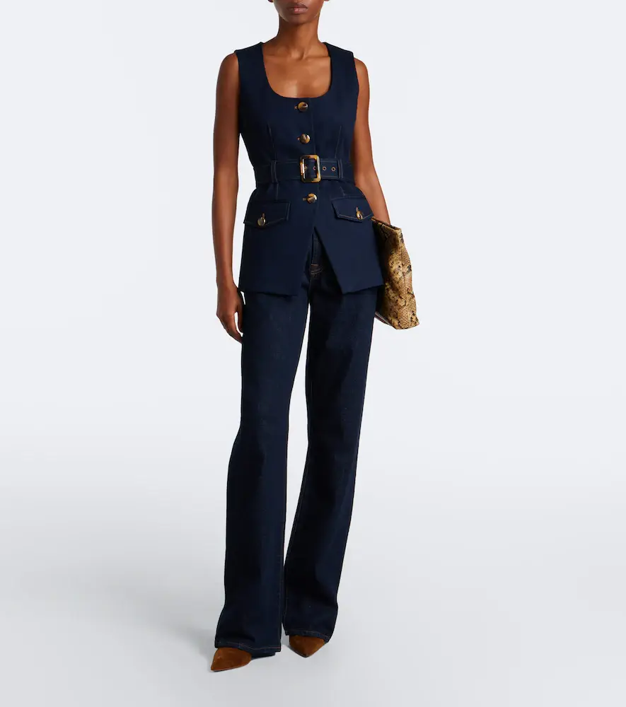 Veronica Beard Becker belted denim vest | Thumbnail 6 Veronica Beard Becker belted denim vest | Thumbnail 6