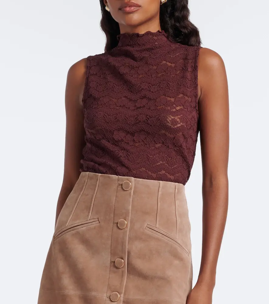 Veronica Beard Alora lace jersey top | Thumbnail 3