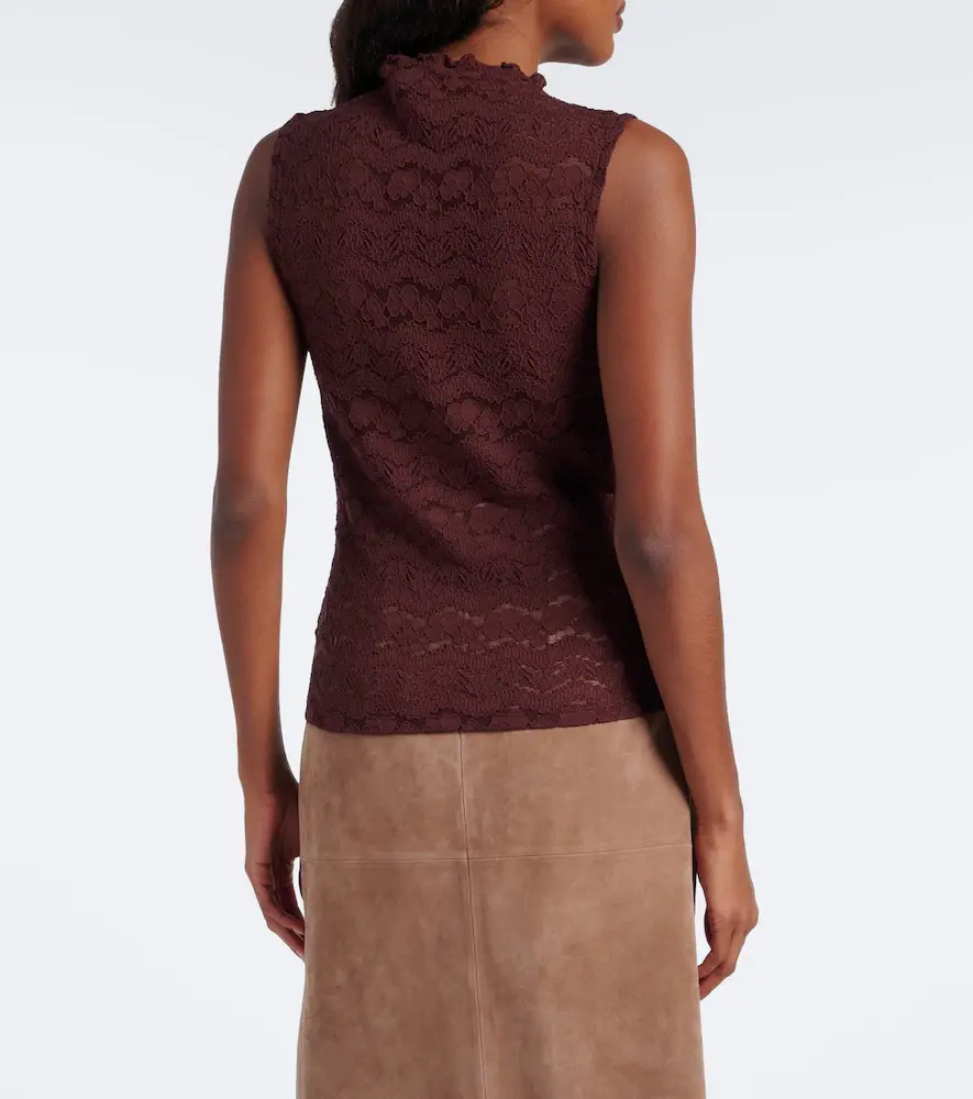 Veronica Beard Alora lace jersey top | Thumbnail 4