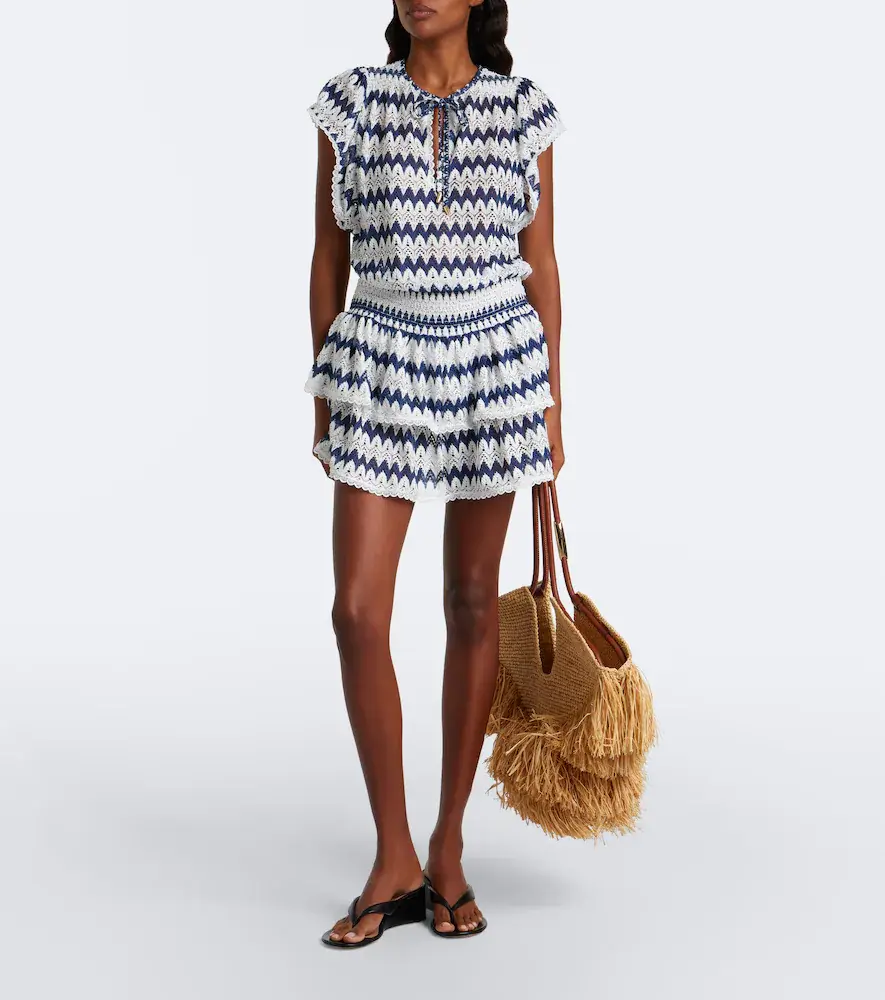 Melissa Odabash Remi chevron knitted minidress | Thumbnail 2