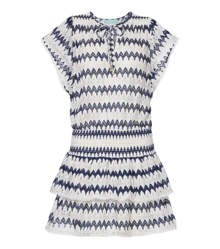 Melissa Odabash Remi chevron knitted minidress